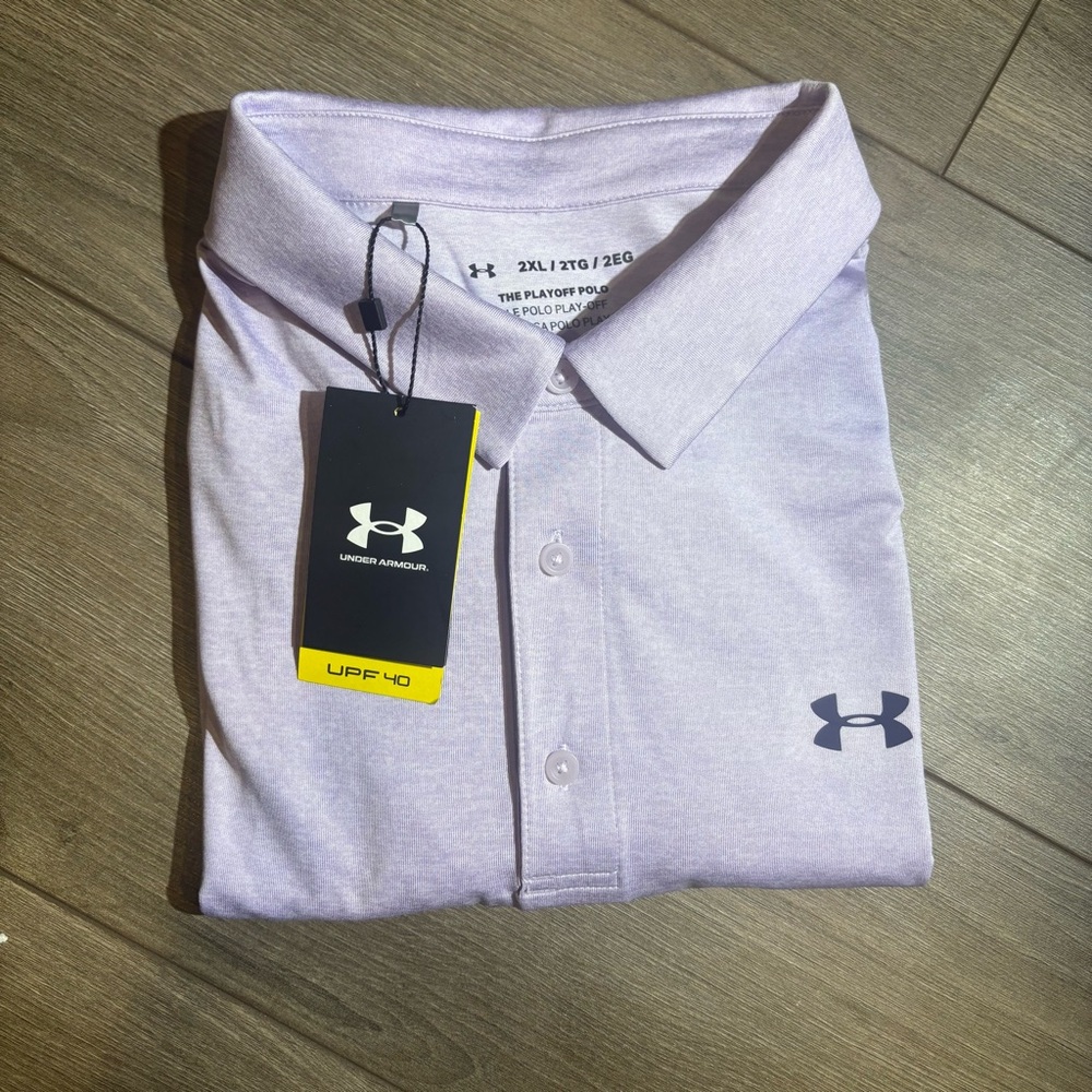 Under Armour Men's Playoff Polo Golf Shirt Size 2XL, Light Purple NWT
